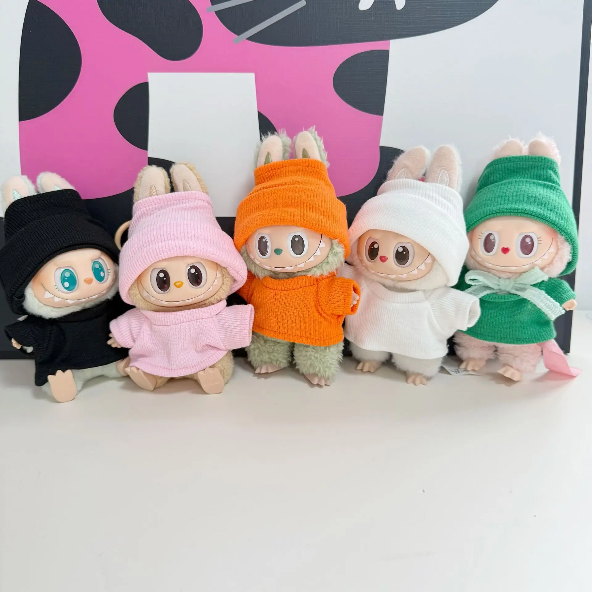 17cm Labubu Doll Clothes 1st/2nd/3rd Gen Candy Color Stretch Shirt with Hat Plush Toy Outfits
17cm Labubu Doll Clothes 1st/2nd/3rd Gen Candy Color Stretch Shirt with Hat Plush Toy Outfits