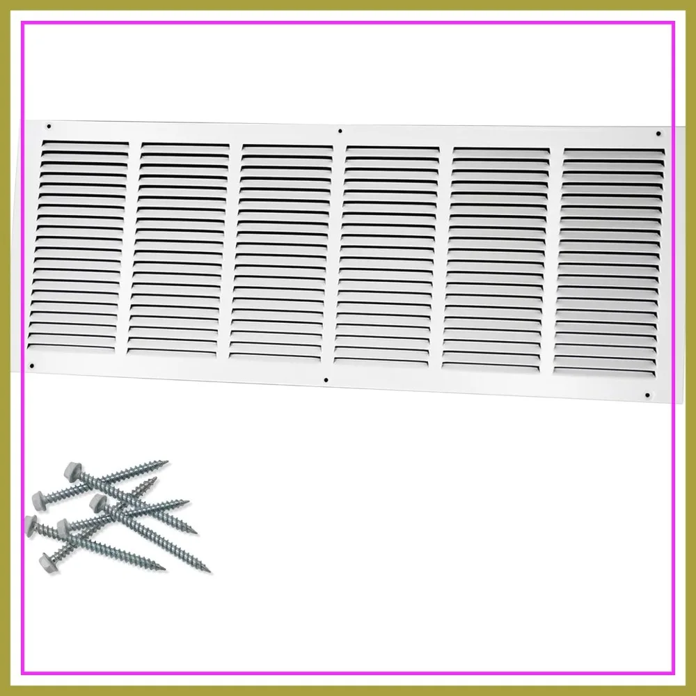 30"W x 10"H Steel Return Air Grille for Ceiling/Sidewall, HVAC Vent Cover (Outer: 31.75"W x 11.75"H)
30"W x 10"H Steel Return Air Grille for Ceiling/Sidewall, HVAC Vent Cover (Outer: 31.75"W x 11.75"H)