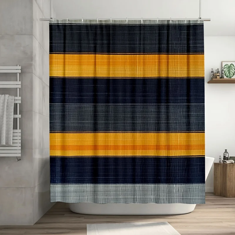 Waterproof Navy Blue and Orange Stripe Shower Curtain Bathroom Decoration Modern Geometric Stripes 180x180cm Bath Curtain Liner
Waterproof Navy Blue and Orange Stripe Shower Curtain Bathroom Decoration Modern Geometric Stripes 180x180cm Bath Curtain Liner