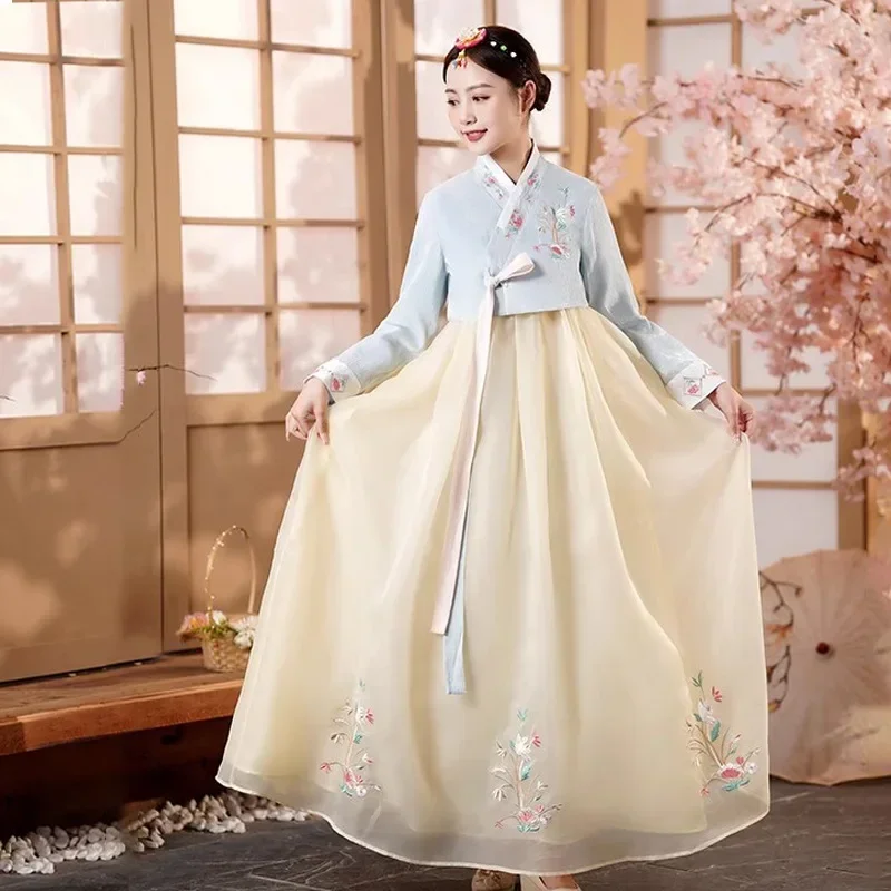 Women Korean Traditional Costume Minority Palace Performance Court Clothes Asian Ancient Costumes Party Hanbok Dress
Women Korean Traditional Costume Minority Palace Performance Court Clothes Asian Ancient Costumes Party Hanbok Dress