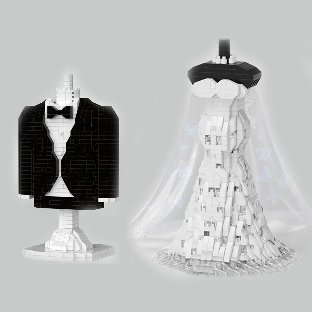 Idea Romantic Wedding Dress And Suit With Bowknot Micro Diamond Block Model Building Brick Toy Nanobrick With Light For Gift
Idea Romantic Wedding Dress And Suit With Bowknot Micro Diamond Block Model Building Brick Toy Nanobrick With Light For Gift