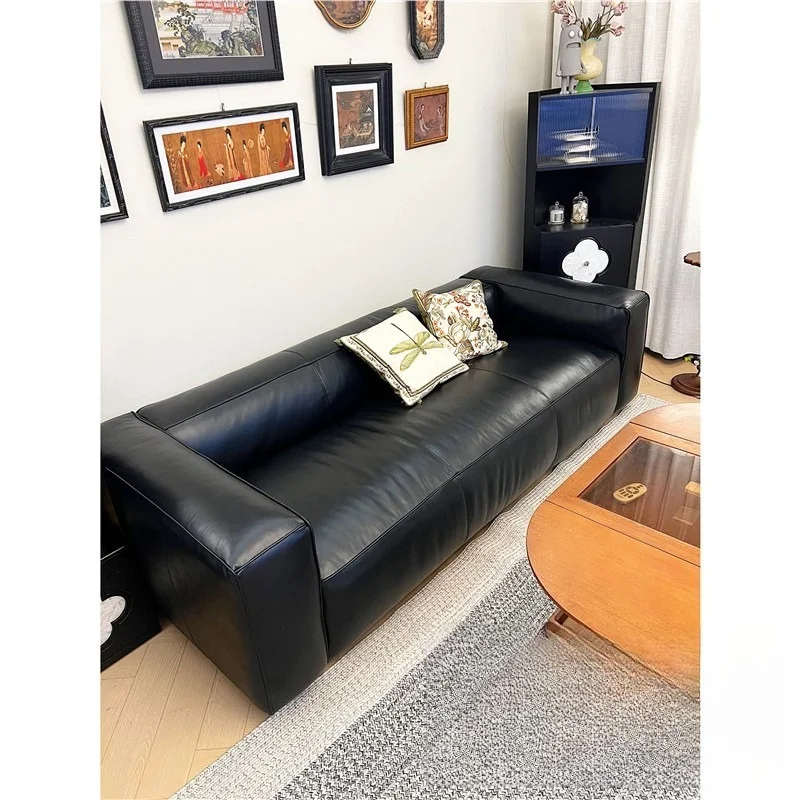Small apartment living room medieval oil wax leather straight row tofu block sofa 2 meters 2.2 meters
Small apartment living room medieval oil wax leather straight row tofu block sofa 2 meters 2.2 meters