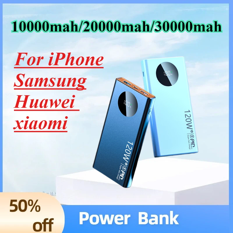 10000mah/20000mah/30000mah Power Bank 120W Super Fast Charging Powerbank For iPhone Samsung Huawei xiaomi
10000mah/20000mah/30000mah Power Bank 120W Super Fast Charging Powerbank For iPhone Samsung Huawei xiaomi
