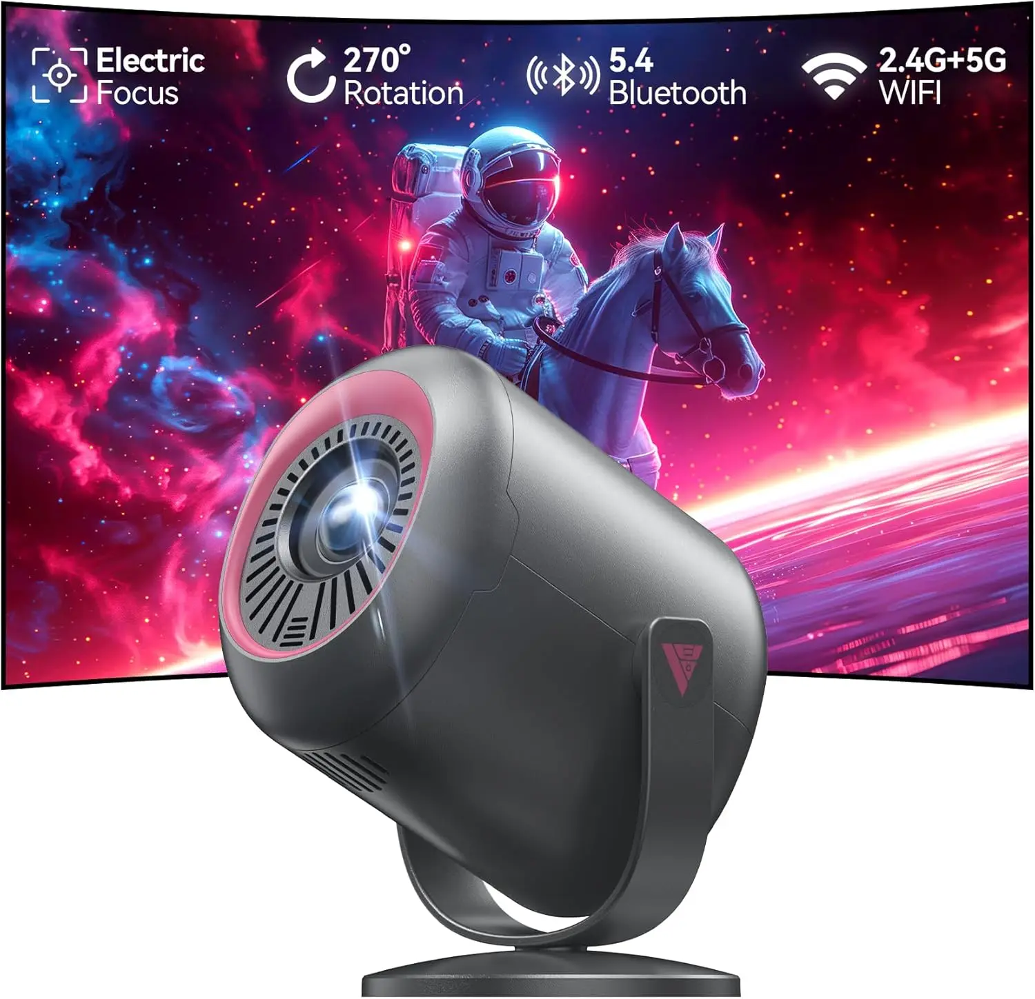 Портативный проектор 1080P с Wi-Fi и Bluetooth, электрической фокусировкой, HDMI/USB/Type-C для использования в помещении и на улице
Портативный проектор 1080P с Wi-Fi и Bluetooth, электрической фокусировкой, HDMI/USB/Type-C для использования в помещении и на улице