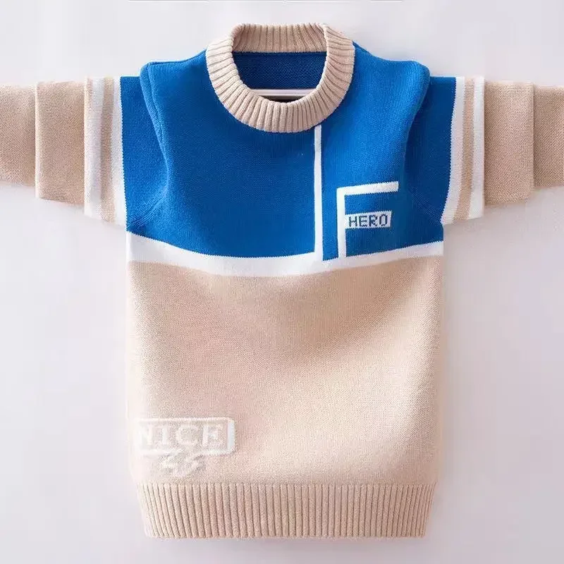 Boys Pullovers Autumn Children's Sweater Teenage Winter Plus Velvet Sweaters Kids Clothes O-Neck Boys Knitted Tops
Boys Pullovers Autumn Children's Sweater Teenage Winter Plus Velvet Sweaters Kids Clothes O-Neck Boys Knitted Tops