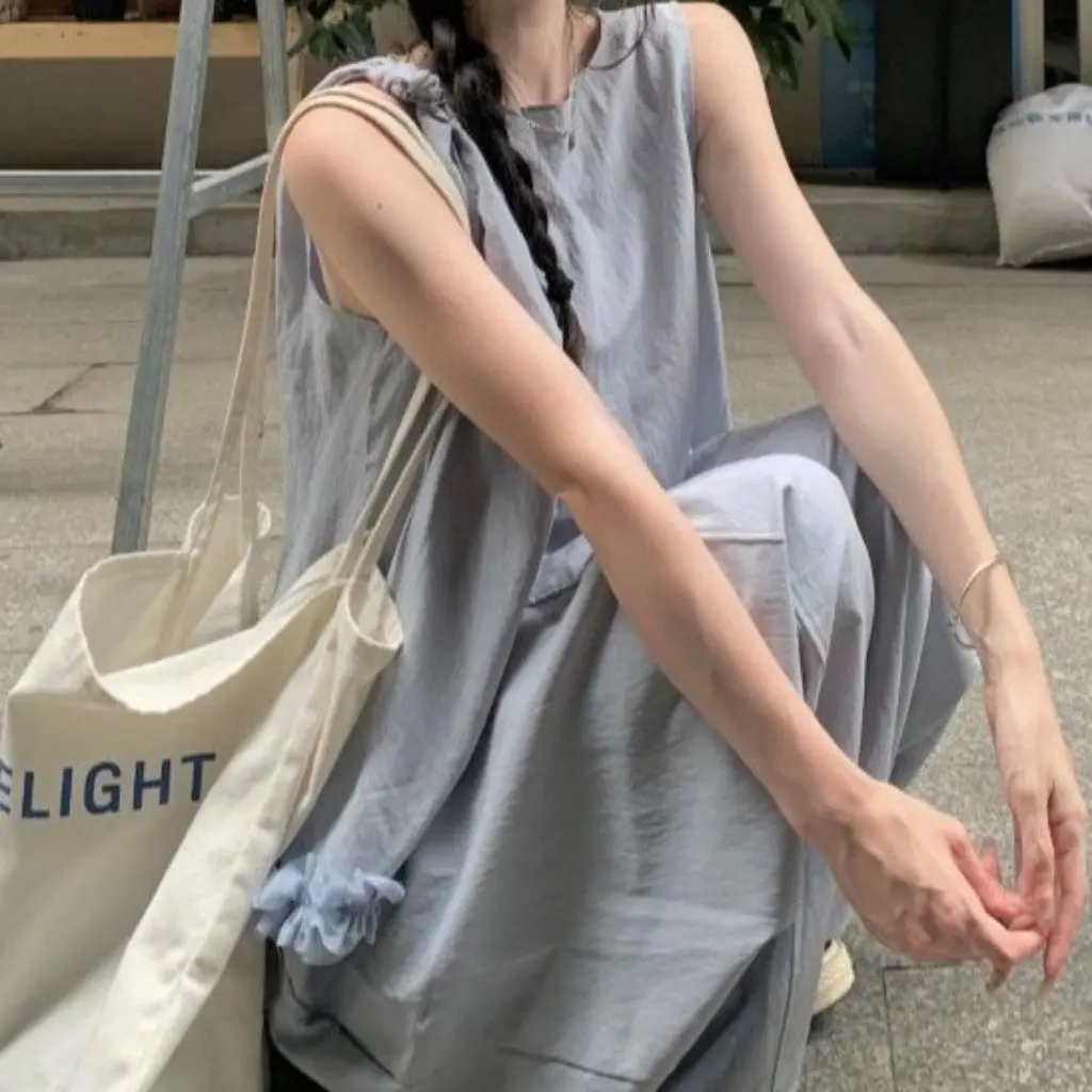 Женский летний модный комплект из двух предметов, жилет без рукавов, топ и широкие брюки, повседневный удобный костюм на весну и осень
Женский летний модный комплект из двух предметов, жилет без рукавов, топ и широкие брюки, повседневный удобный костюм на весну и осень