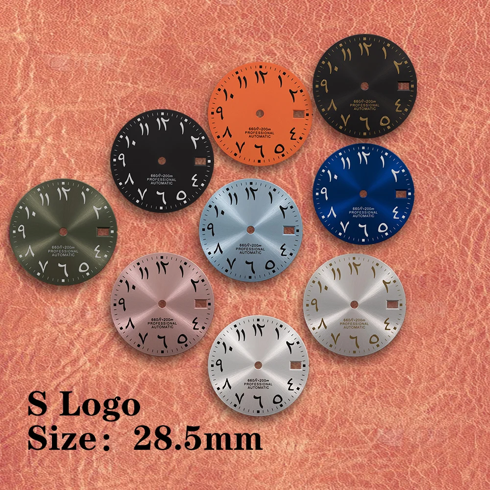 28.5mm S Logo Arabic dial printed logo dial No Luminous Suitable for NH36 NH35 Japanese Movement Watch Modification Accessories
28.5mm S Logo Arabic dial printed logo dial No Luminous Suitable for NH36 NH35 Japanese Movement Watch Modification Accessories
