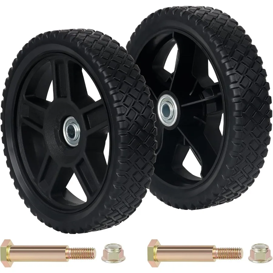 8 Inch Lawn Mower Wheels 2 Pack 8 Push Lawn Mower Wheels with Bolts and Lock Nuts Kit Fit for Most Standard push Lawn Mowers Ge
8 Inch Lawn Mower Wheels 2 Pack 8 Push Lawn Mower Wheels with Bolts and Lock Nuts Kit Fit for Most Standard push Lawn Mowers Ge