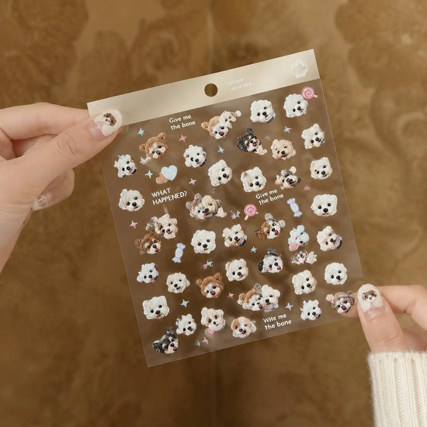 1Pc 3D Raised Cute Dog With Glitter And Hearts Nail Sticker Bright And Colorful Dog Nail Decal Fashion Art Dog Nail Slider
1Pc 3D Raised Cute Dog With Glitter And Hearts Nail Sticker Bright And Colorful Dog Nail Decal Fashion Art Dog Nail Slider