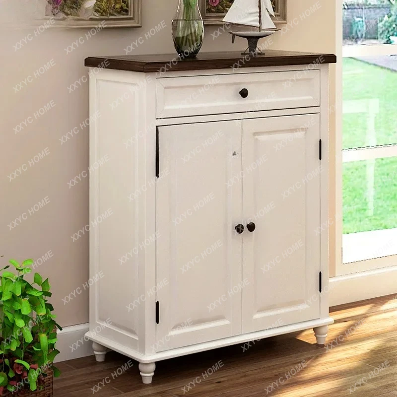 Q rural white pastoral solid wood shoe cabinet two or three doors partition porch large capacity storage locker
Q rural white pastoral solid wood shoe cabinet two or three doors partition porch large capacity storage locker