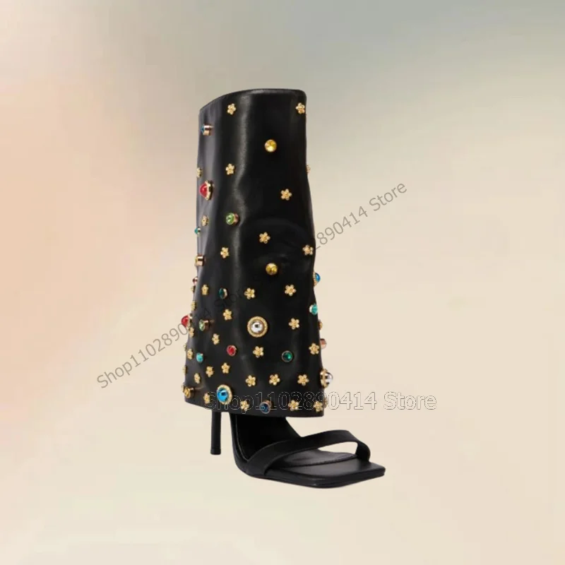 Colorful Star Rivets Design Open Toe Sandals Boots Side Zipper Women Shoes Thin High Heels New Fashion 2025 Zapatos Para Mujere
Colorful Star Rivets Design Open Toe Sandals Boots Side Zipper Women Shoes Thin High Heels New Fashion 2025 Zapatos Para Mujere