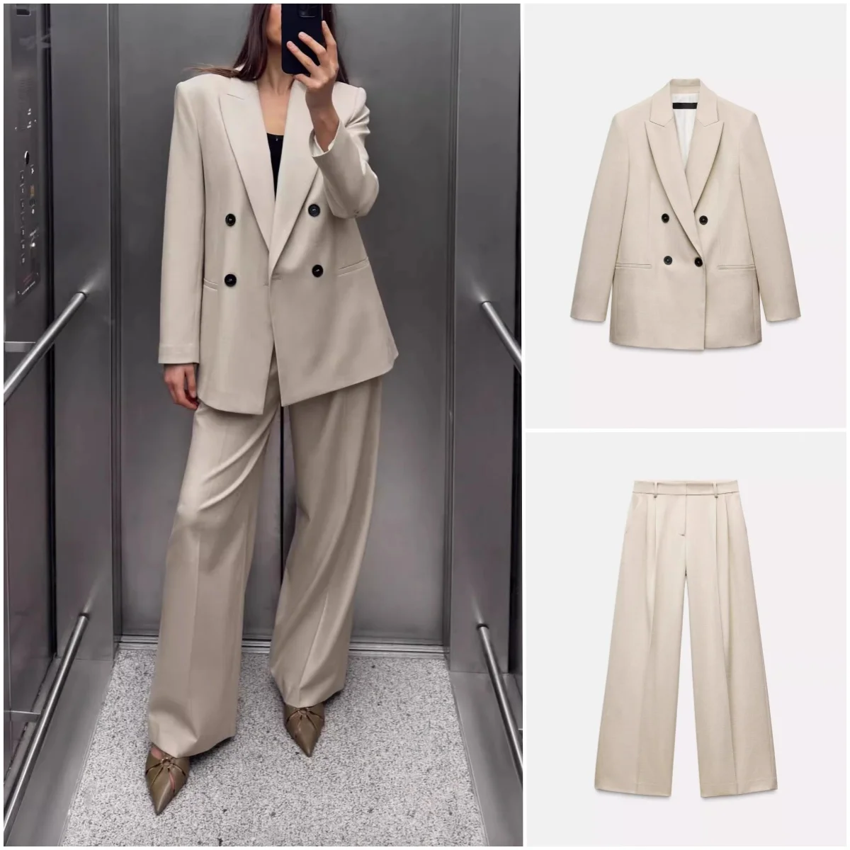 Весенний новый женский двубортный костюм Jaet, широкие брюки, плиссированные брюки с высокой талией, свободный крой, длинный костюм све
Весенний новый женский двубортный костюм Jaet, широкие брюки, плиссированные брюки с высокой талией, свободный крой, длинный костюм све