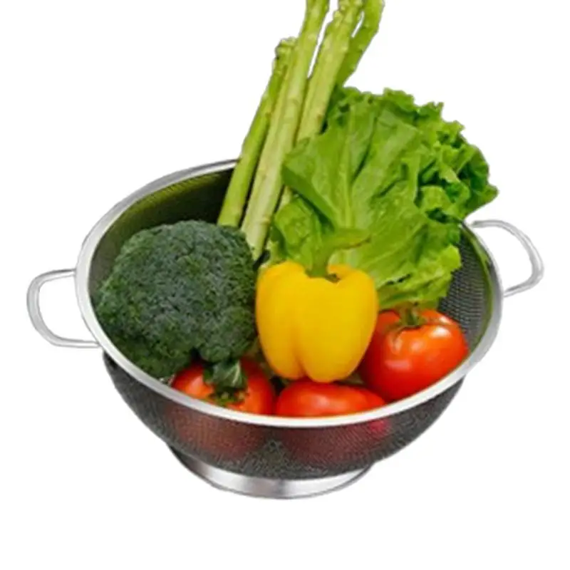 Kitchen Food Strainer Basket Fine Mesh Colander With Handles Wide Rim Washing Draining Basket For Vegetable With Handle For
Kitchen Food Strainer Basket Fine Mesh Colander With Handles Wide Rim Washing Draining Basket For Vegetable With Handle For