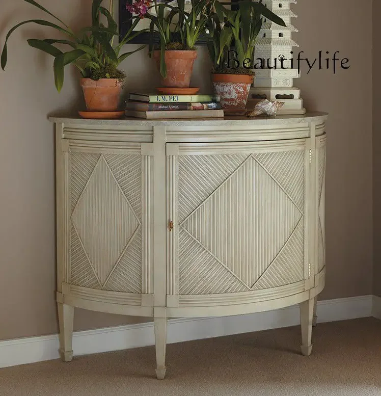 V French Light Luxury Entrance Dining Side Cabinet Simple Modern Living Room Retro Corridor Against The Wall Semi-round Fashion
V French Light Luxury Entrance Dining Side Cabinet Simple Modern Living Room Retro Corridor Against The Wall Semi-round Fashion