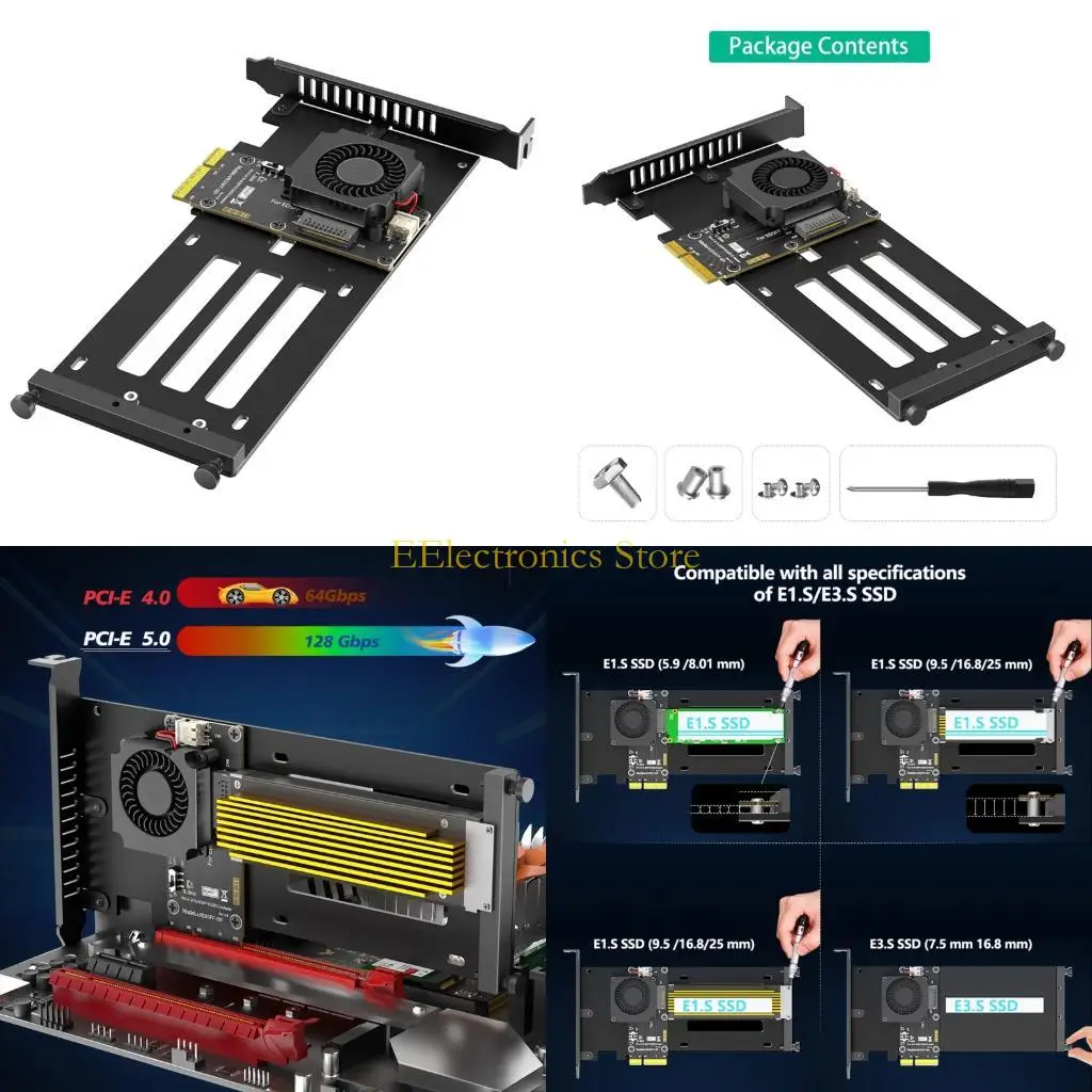 B03C EDSFF Expansion Adapter Card Adjustable Mounting Bracket Active Fan
B03C EDSFF Expansion Adapter Card Adjustable Mounting Bracket Active Fan