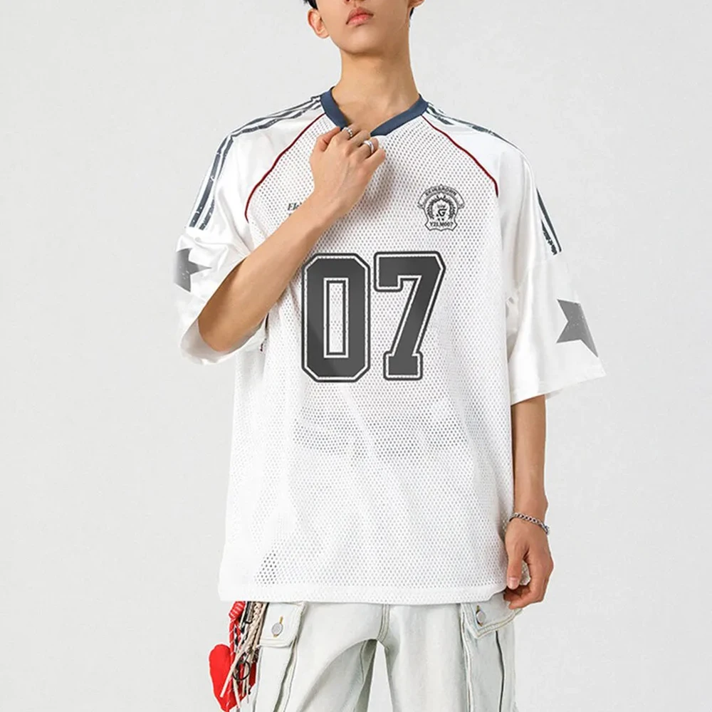 Y2k Unisex Tshirts Star Print Rugby Jersey Summer Genderless Streetwear Fashion Breathable Short-Sleeve T-Shirts Unisex 2025 New
Y2k Unisex Tshirts Star Print Rugby Jersey Summer Genderless Streetwear Fashion Breathable Short-Sleeve T-Shirts Unisex 2025 New