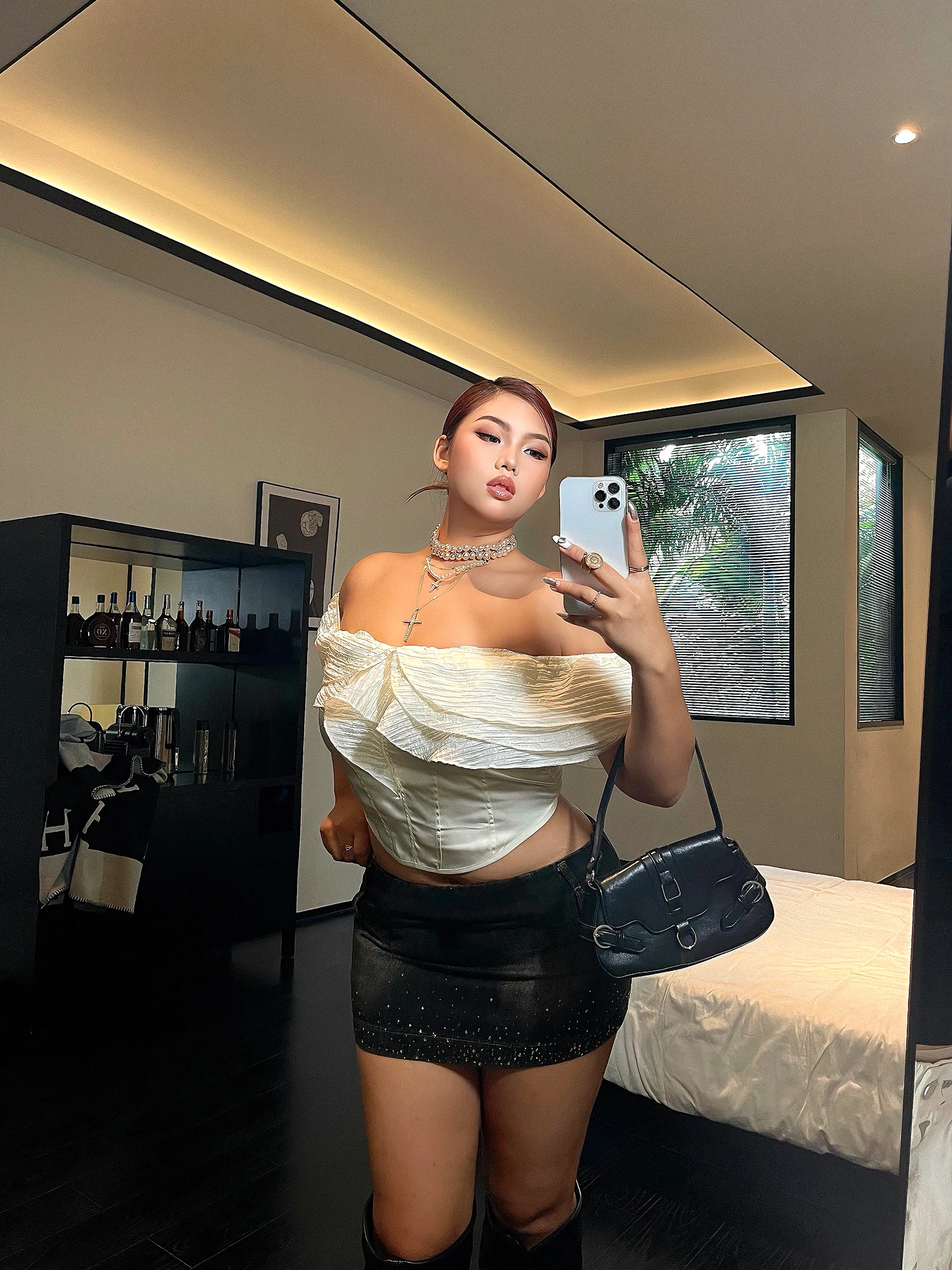 Niangge plus Size Sexy One oulder ort irt Women's Faion Fibone Slim Fit Blouse with Lace Hemline Versatile Polyester
Niangge plus Size Sexy One oulder ort irt Women's Faion Fibone Slim Fit Blouse with Lace Hemline Versatile Polyester