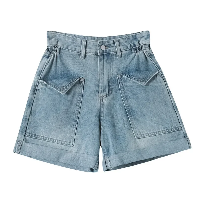Women's Stylish Thin Denim Shorts for Summer. Casual Loose High-waisted Straight Leg Short Wide-leg Pants with Rolled Edge Women
Women's Stylish Thin Denim Shorts for Summer. Casual Loose High-waisted Straight Leg Short Wide-leg Pants with Rolled Edge Women