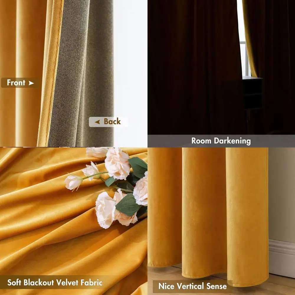 Термоизолированные горчично-желтые бархатные шторы, 84-затемняющие панели для спален и гостиных, набор из 2 шт.
Термоизолированные горчично-желтые бархатные шторы, 84-затемняющие панели для спален и гостиных, набор из 2 шт.