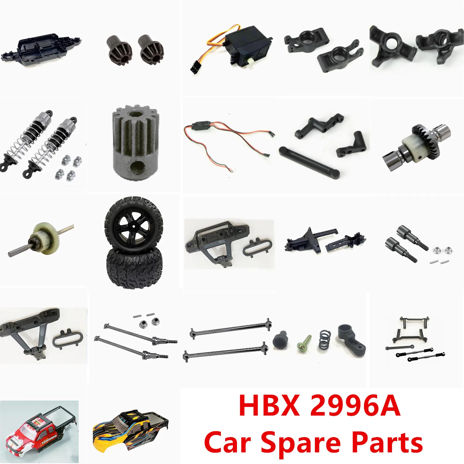 HBX 2996 2996A 1/10 Запчасти для радиоуправляемого автомобиля Дифференциал шин CVD Приводной вал Собачья кость Автомобильный корпус Шатун Амортизатор Сервопривод 
HBX 2996 2996A 1/10 Запчасти для радиоуправляемого автомобиля Дифференциал шин CVD Приводной вал Собачья кость Автомобильный корпус Шатун Амортизатор Сервопривод