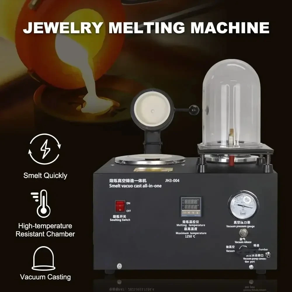 3 In 1 Vacuum Casting Machine 1250 Degree Melting Furnace Gold Casting Machine Metal Casting Machinery for Jewelry Aluminium
3 In 1 Vacuum Casting Machine 1250 Degree Melting Furnace Gold Casting Machine Metal Casting Machinery for Jewelry Aluminium