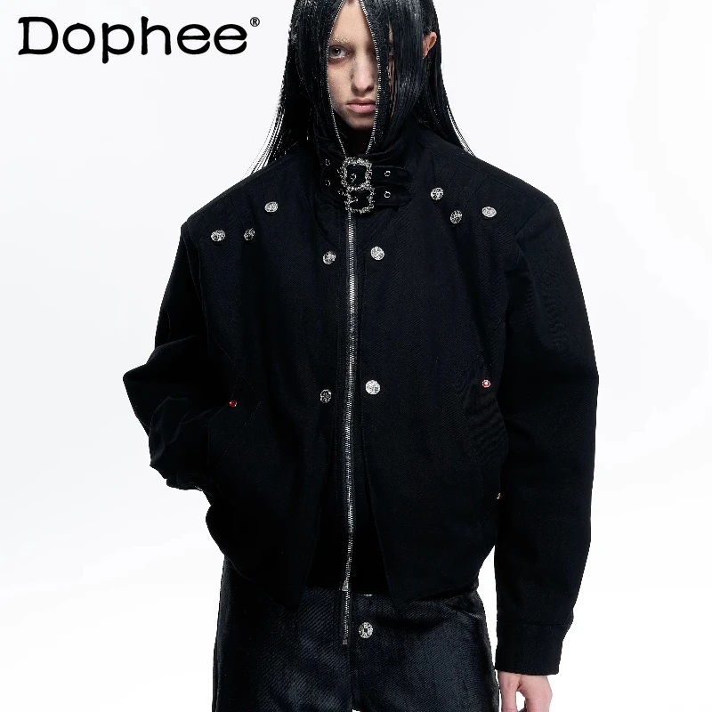 Men's 2026 Spring New Fashion Jackets Male Handsome Simple Stand Collar Solid Color Coats Faux Two-Piece Zipper Loose Jackets
Men's 2026 Spring New Fashion Jackets Male Handsome Simple Stand Collar Solid Color Coats Faux Two-Piece Zipper Loose Jackets