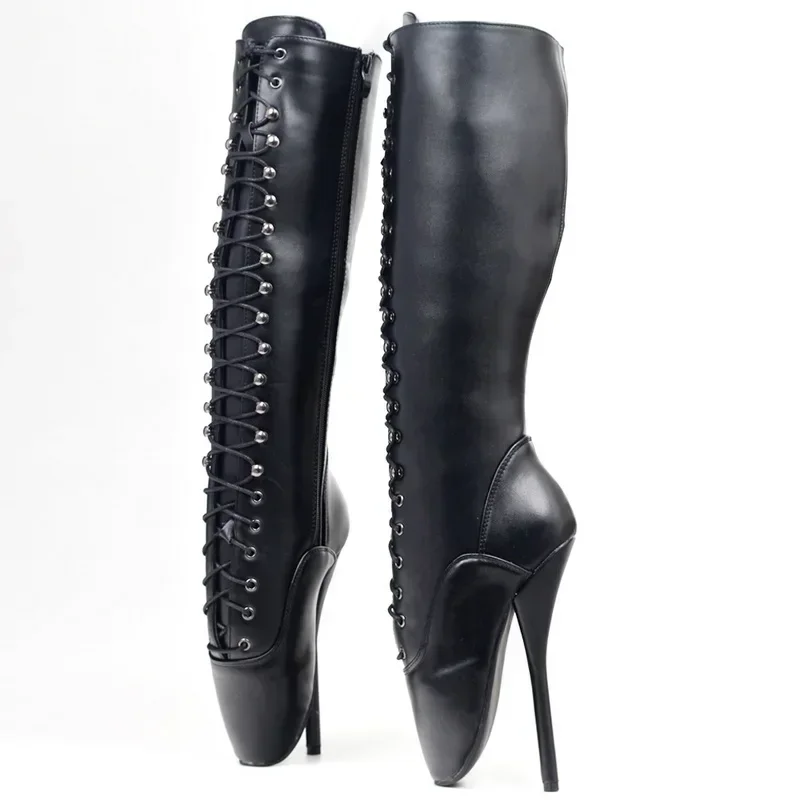 2023 Women Knee High Ballet Boots,Fetish Dance Shoes,18cm Heel,Men Cosplay Botas,Front Lace-up,Black,36-46,Customized Colors
2023 Women Knee High Ballet Boots,Fetish Dance Shoes,18cm Heel,Men Cosplay Botas,Front Lace-up,Black,36-46,Customized Colors