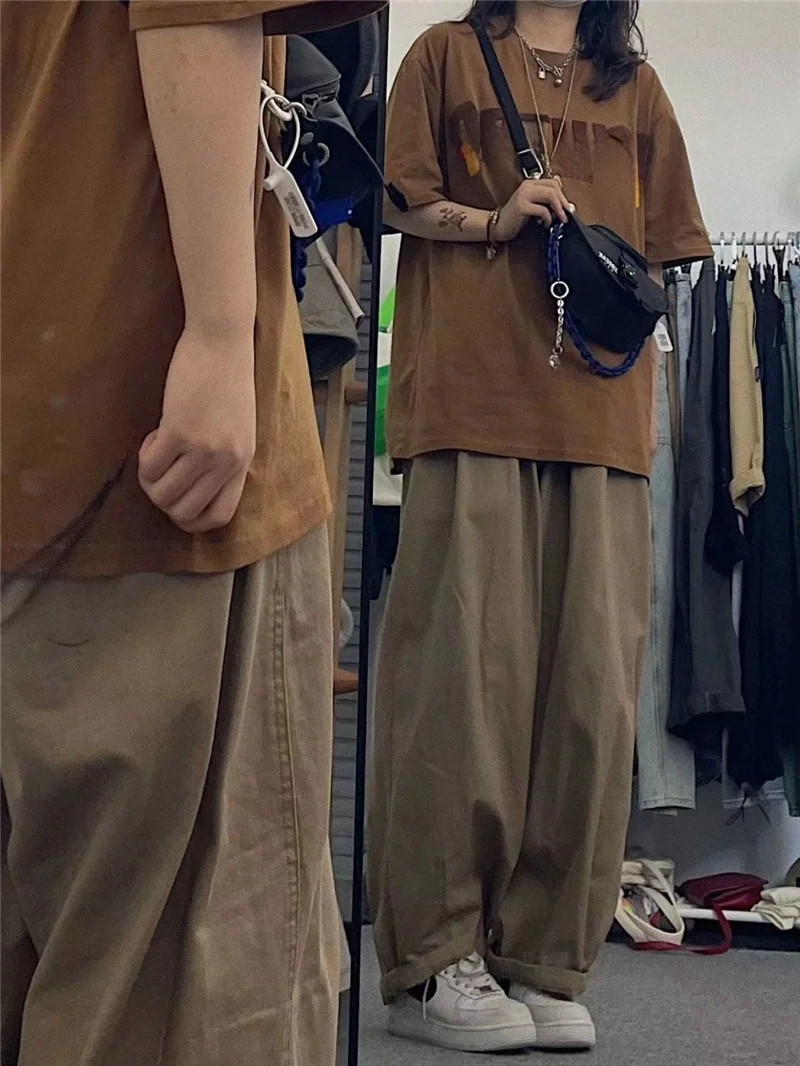 High Waist Wide Leg Workwear Trousers for Women Summer Loose Casual Cotton Straight Cut Pants Pear Shape Body Spring Autumn
High Waist Wide Leg Workwear Trousers for Women Summer Loose Casual Cotton Straight Cut Pants Pear Shape Body Spring Autumn