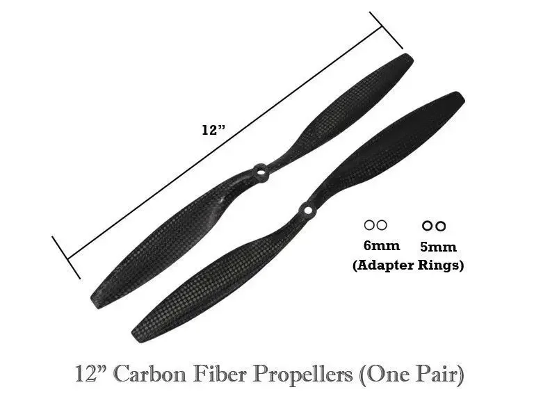 2pairs 12" 1245 12X4.5 Carbon Fiber Prop 2CW/2CCW Prop for Quad-Multi Coptor
2pairs 12" 1245 12X4.5 Carbon Fiber Prop 2CW/2CCW Prop for Quad-Multi Coptor