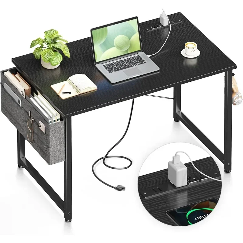 40 Inch Computer Desk, Modern Simple Style Desk for Home Office, Study Student Writing Desk with Charging Station Outlets
40 Inch Computer Desk, Modern Simple Style Desk for Home Office, Study Student Writing Desk with Charging Station Outlets