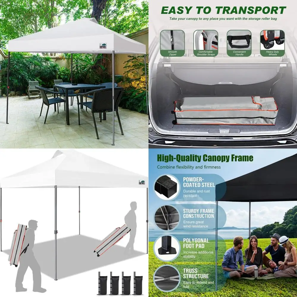 Портативная уличная палатка с навесом длиной 10x10 футов, простое укрытие для мероприятий, быстроразъемный солнцезащитный козырек с 4 мешками с песком (белый)
Портативная уличная палатка с навесом длиной 10x10 футов, простое укрытие для мероприятий, быстроразъемный солнцезащитный козырек с 4 мешками с песком (белый)