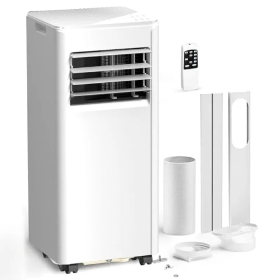 Portable air conditioner for bedroom, home office, dorm: 10000 BTU, 450 sq.ft., white plastic, 3-in-1 cooling/fan/dehumidifier,
Portable air conditioner for bedroom, home office, dorm: 10000 BTU, 450 sq.ft., white plastic, 3-in-1 cooling/fan/dehumidifier,