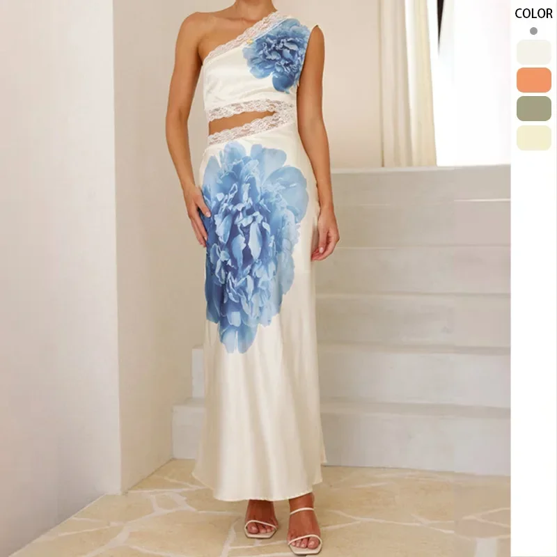 Sexy Printed Bandage Elegant Tight Fitting Temperament Sleeveless Bodycon One Shoulder Dresses Beach Robe Party Dress
Sexy Printed Bandage Elegant Tight Fitting Temperament Sleeveless Bodycon One Shoulder Dresses Beach Robe Party Dress