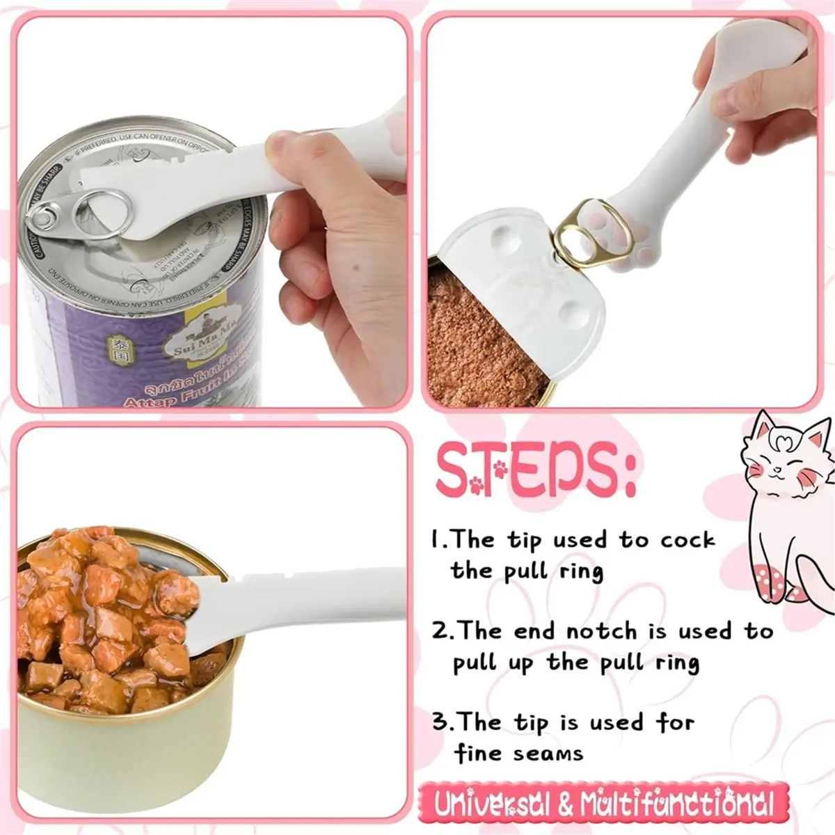 Набор для кормления домашних животных из 8 предметов: 5 силиконовых крышек для банок, 2 силиконовые ложки для собак, 1 открывалка для банок в форме буквы L (розовый)
Набор для кормления домашних животных из 8 предметов: 5 силиконовых крышек для банок, 2 силиконовые ложки для собак, 1 открывалка для банок в форме буквы L (розовый)