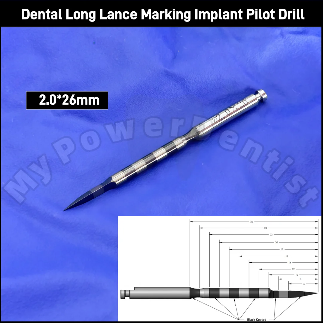 1Pcs Dental Long Lance Marking Implant Pilot Drill 2.0X26mm Bon Cortical Guide Drill
1Pcs Dental Long Lance Marking Implant Pilot Drill 2.0X26mm Bon Cortical Guide Drill