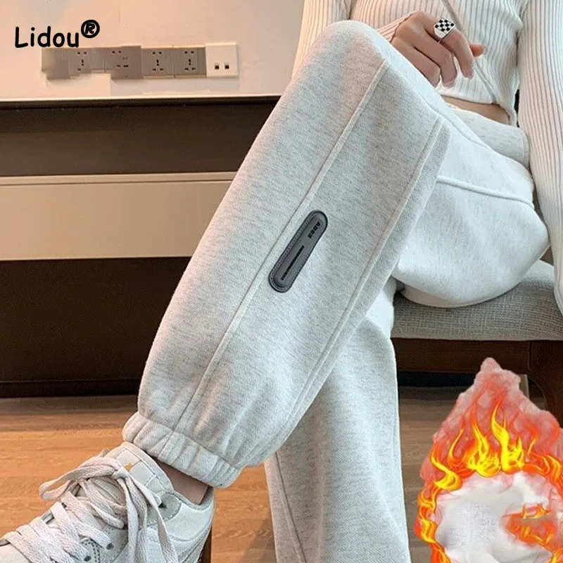 Autumn Winter Fashion Casual Plus Fleece Sports Pants for Female All-match Solid Color Drawstring Harem Pants Women's Clothing
Autumn Winter Fashion Casual Plus Fleece Sports Pants for Female All-match Solid Color Drawstring Harem Pants Women's Clothing
