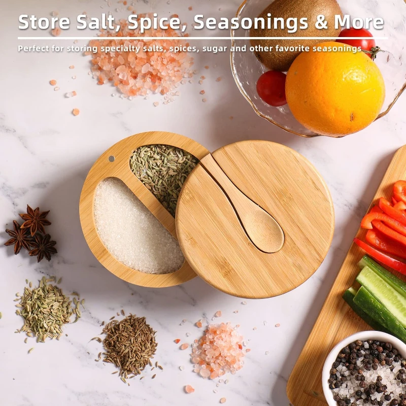 Bamboo Salt Box Solid Pepper Box With Rotating Lid Salt Separator White Sugar Storage Box Kitchen Spice Storage Box
Bamboo Salt Box Solid Pepper Box With Rotating Lid Salt Separator White Sugar Storage Box Kitchen Spice Storage Box