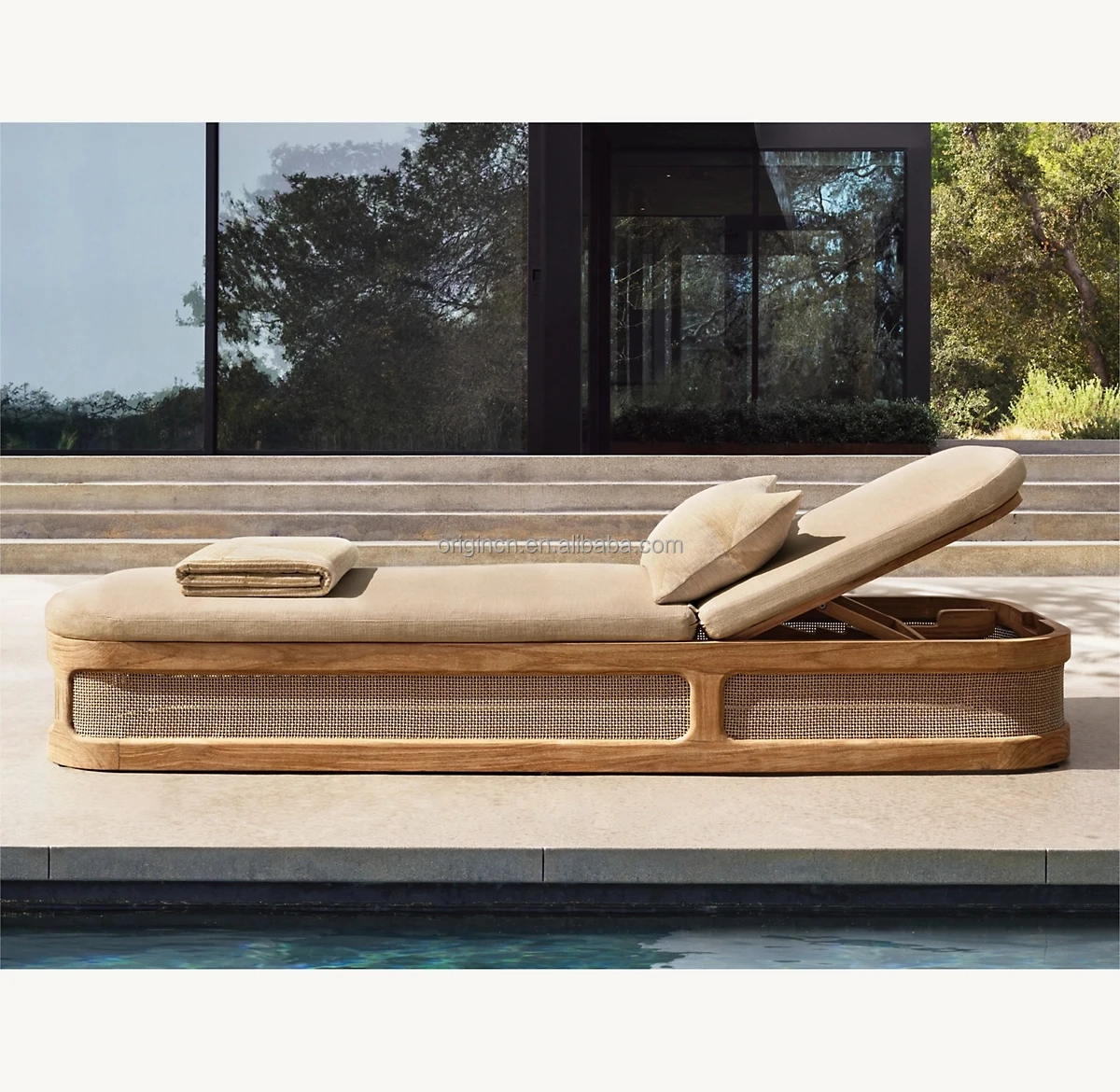 Modern Patio Poolside Restful Backrest Furniture Reticulated Foam Cushion Teak Chaise Lounge
Modern Patio Poolside Restful Backrest Furniture Reticulated Foam Cushion Teak Chaise Lounge