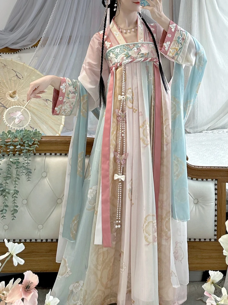 Women's Han Chinese Clothing Chest Elements Spring and Summer Hanfu Daily Elegant Fairy
Women's Han Chinese Clothing Chest Elements Spring and Summer Hanfu Daily Elegant Fairy