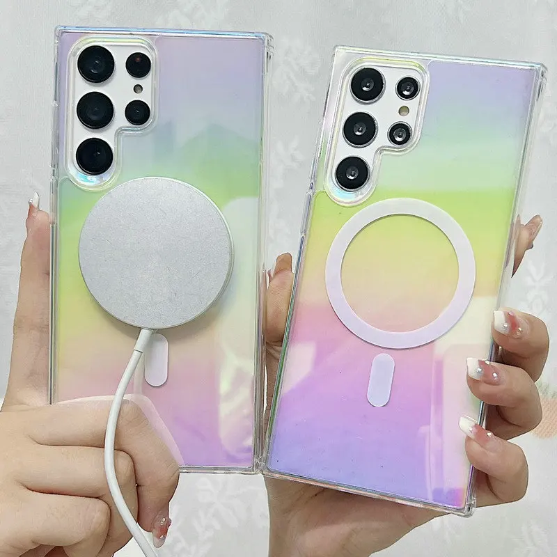 Gradient Transparent Laser Aurora Magsafe Case For Samsung Galaxy S23 Ultra S22 Plus Magnetic Wireless Armor Airbag Bumper Cover
Gradient Transparent Laser Aurora Magsafe Case For Samsung Galaxy S23 Ultra S22 Plus Magnetic Wireless Armor Airbag Bumper Cover