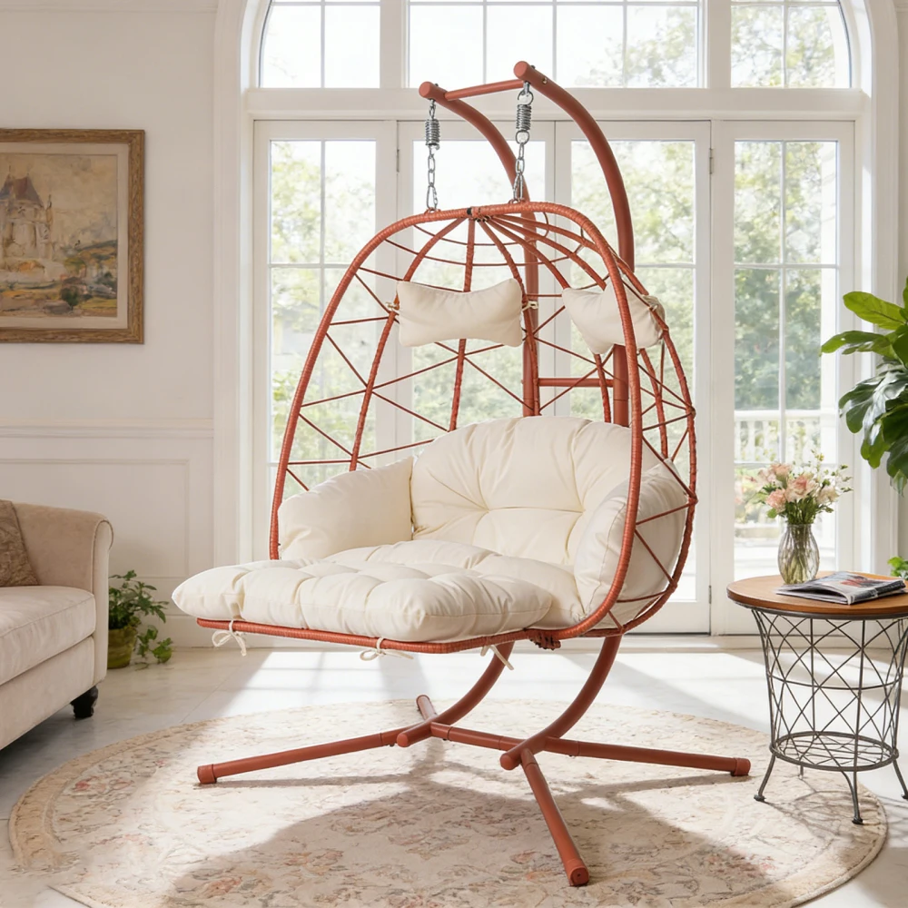 2-Person Hanging Egg Chair w/ Stand: Outdoor Swing, Adj Footrest & Thick Cushions for Patio/Garden/Balcony Wait wait, let me co
2-Person Hanging Egg Chair w/ Stand: Outdoor Swing, Adj Footrest & Thick Cushions for Patio/Garden/Balcony Wait wait, let me co