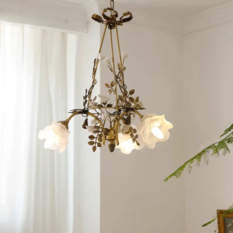 French Rose Ceramics Ceiling Pendant Light Flower Shape Glass Chandelier Living Room Bedroom Restaurant Hotel Brass Hanging Lamp
French Rose Ceramics Ceiling Pendant Light Flower Shape Glass Chandelier Living Room Bedroom Restaurant Hotel Brass Hanging Lamp