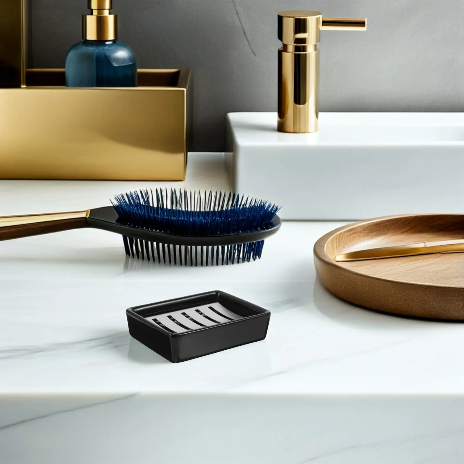 Stainless Steel Ceramic Soap Dish Rectangular Double Layer Drain Tray for Bathroom Counter Shower Sink Vanity Self Draining Soap
Stainless Steel Ceramic Soap Dish Rectangular Double Layer Drain Tray for Bathroom Counter Shower Sink Vanity Self Draining Soap