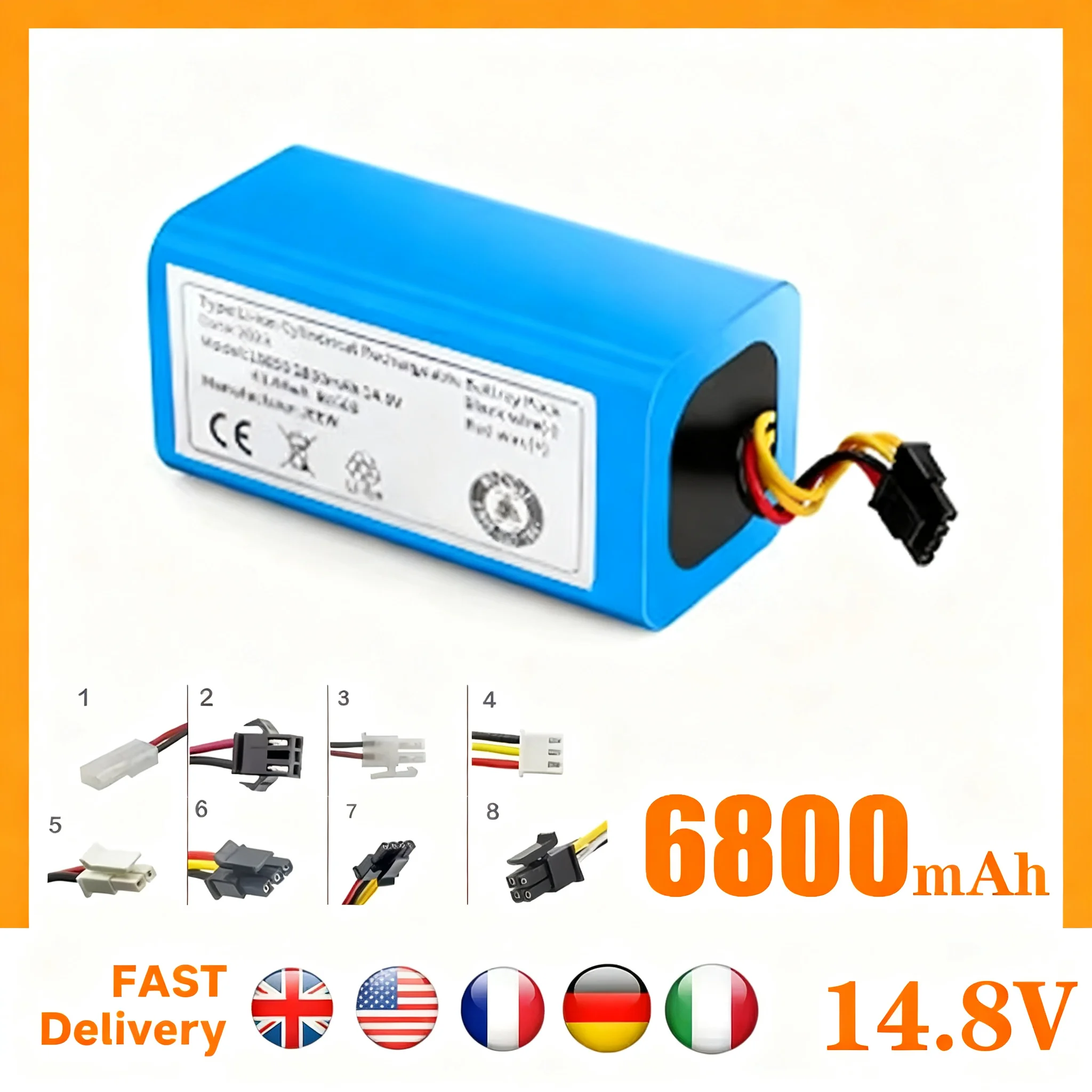 Долговечный литий-ионный аккумулятор 14,4 В, 6800 мАч для пылесоса Cecotec Conga 1290/1390/1490/1590 Genio 370 Gutrend Echo 520
Долговечный литий-ионный аккумулятор 14,4 В, 6800 мАч для пылесоса Cecotec Conga 1290/1390/1490/1590 Genio 370 Gutrend Echo 520