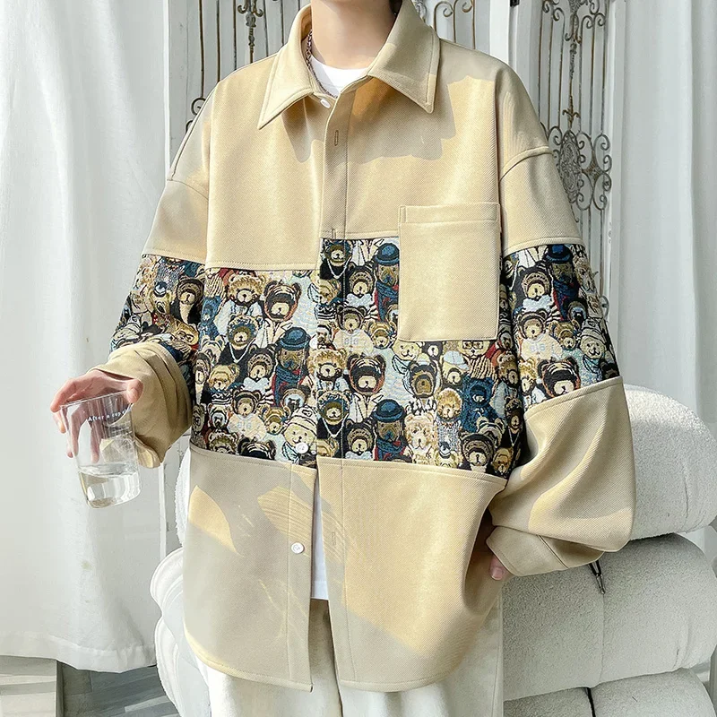 Autumn Men Bear Print Korean Fashion Long Sleeve Shirts 2024 Mens Harajuku Oversized Shirt Male Button Up Shirts Blouses 5XL
Autumn Men Bear Print Korean Fashion Long Sleeve Shirts 2024 Mens Harajuku Oversized Shirt Male Button Up Shirts Blouses 5XL
