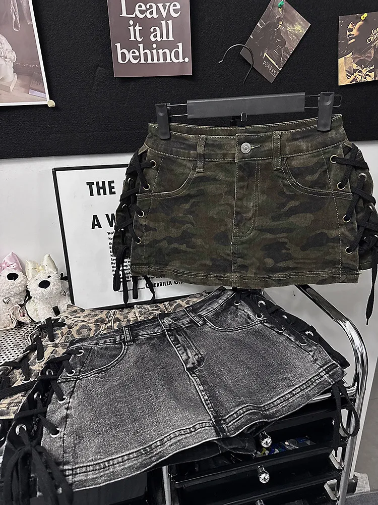 Outlet Leopard Print Rope Bound Denim Skirt Retro Sexy Bodycon A-Line Short Skirt Casual High Waist Summer Dress 9 S14f989e4bc1043c8ae2224d4d948fbcdi