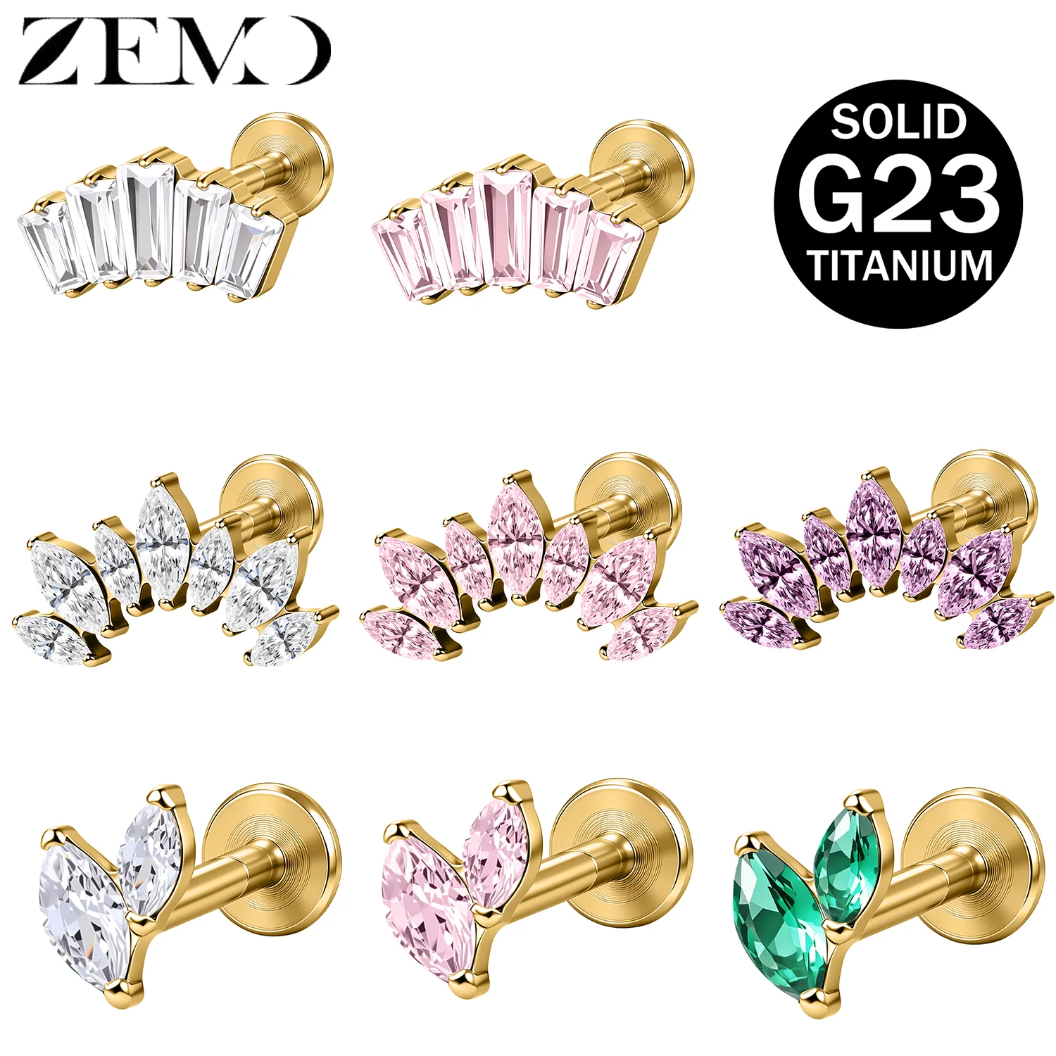 ZEMO 1 PC ASTM F136 Titanium Lip Ear Stud 16G Marquise CZ Ear Climber Cartilage Helix Earrings Flat Back Labret Piercing Jewelry
ZEMO 1 PC ASTM F136 Titanium Lip Ear Stud 16G Marquise CZ Ear Climber Cartilage Helix Earrings Flat Back Labret Piercing Jewelry