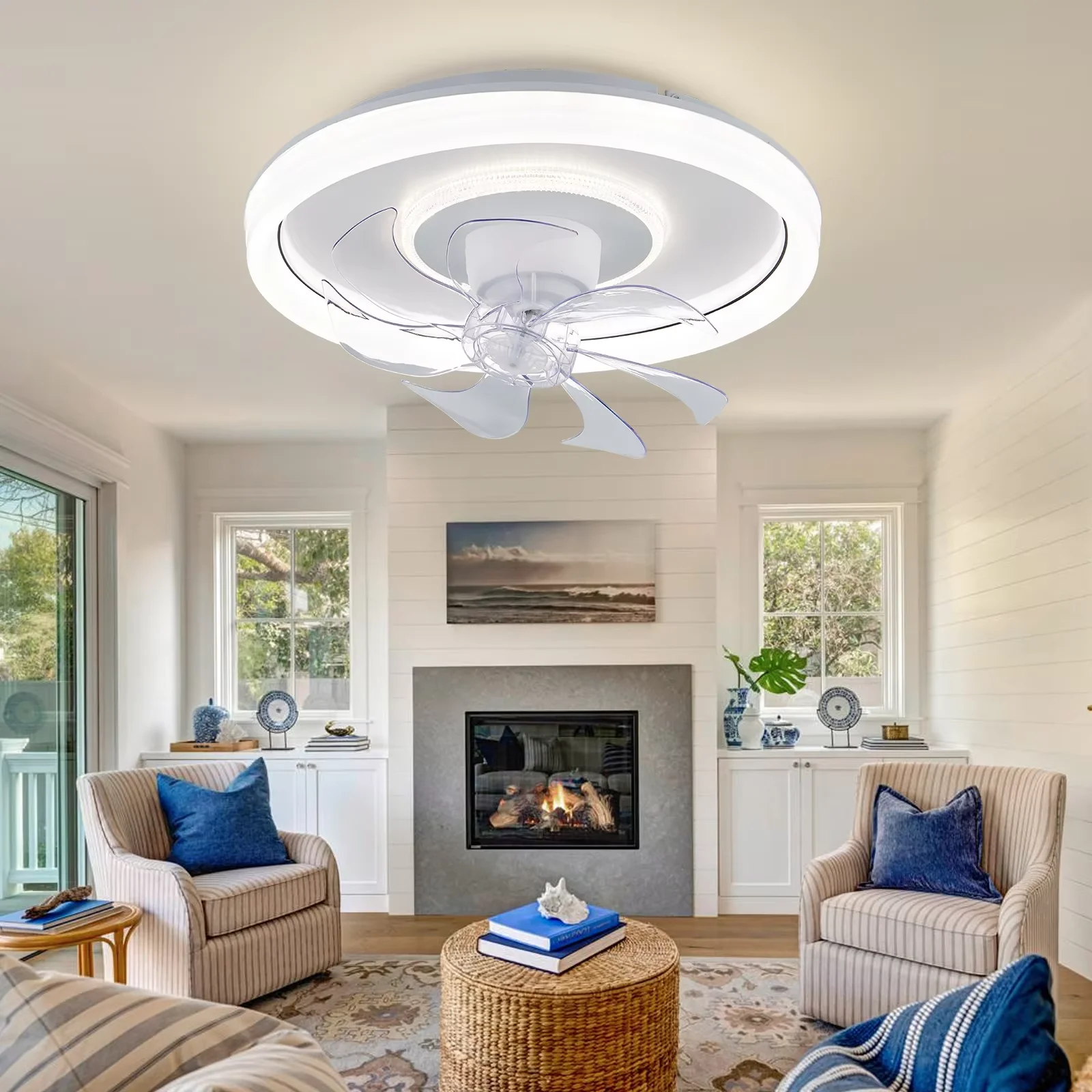 360° Rotation LED Ceiling Fan Light Modern White Simple 6 Speed Pendant Fan Lamp with Remote Kitchen Living Room Bedroom Decor
360° Rotation LED Ceiling Fan Light Modern White Simple 6 Speed Pendant Fan Lamp with Remote Kitchen Living Room Bedroom Decor