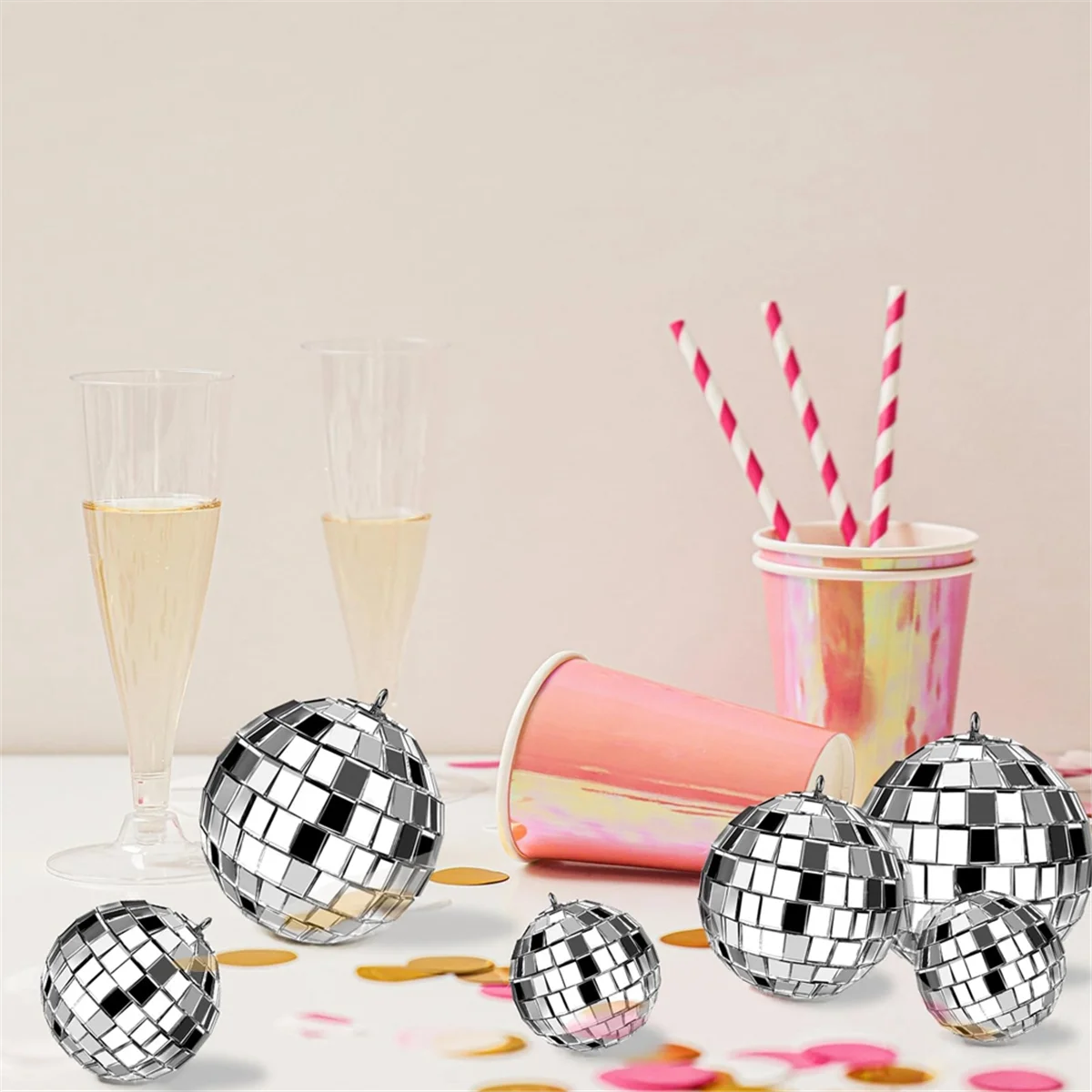 B24A 24 Pcs Mirror Disco Ball Hanging, Glass Disco Ball Decor, Disco Party Decorations, for Holiday Party Decor with Rope
B24A 24 Pcs Mirror Disco Ball Hanging, Glass Disco Ball Decor, Disco Party Decorations, for Holiday Party Decor with Rope