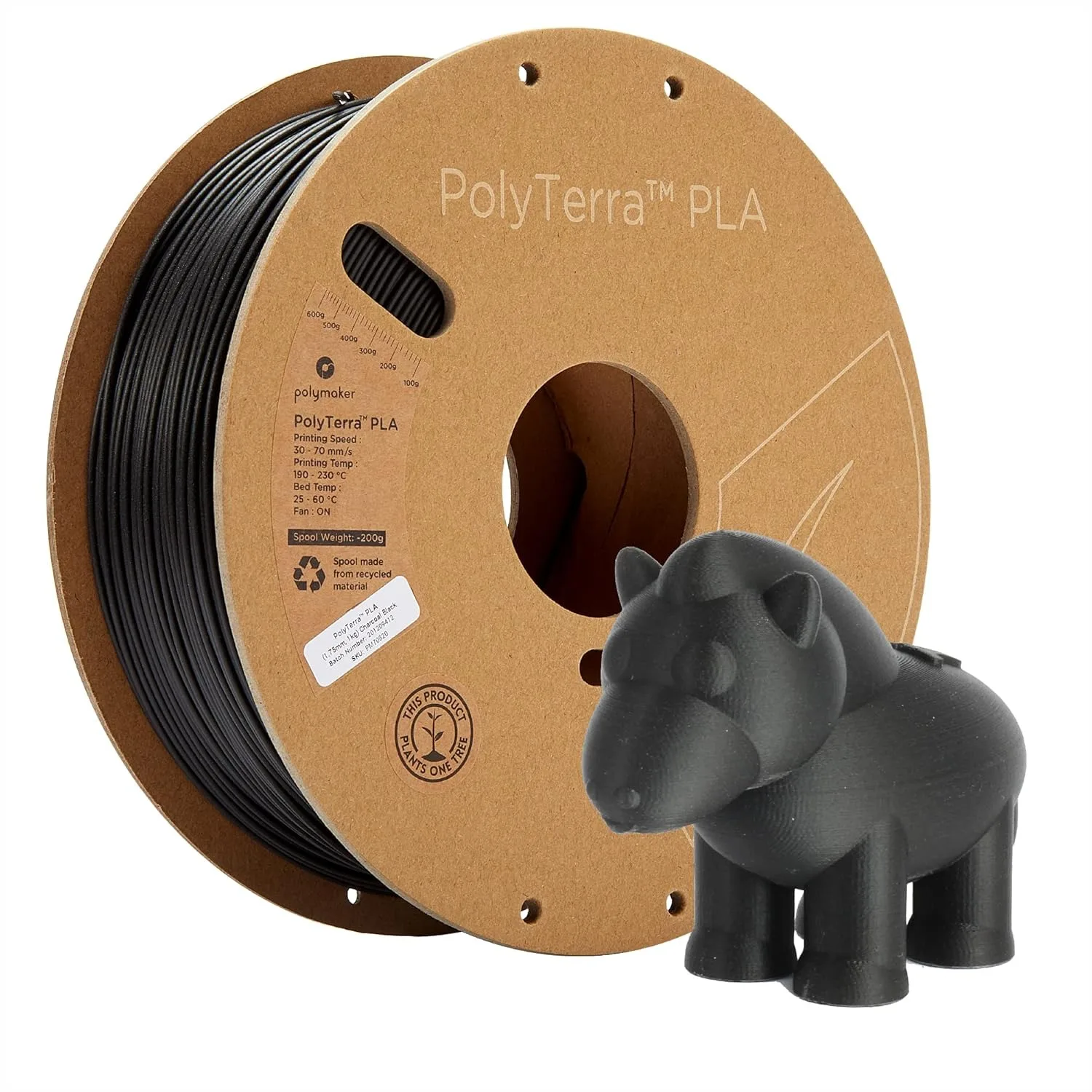 Matte PLA Filament 1.75mm 1kg, Charcoal Black 3D Printer Filament with Easy Support Removal
Matte PLA Filament 1.75mm 1kg, Charcoal Black 3D Printer Filament with Easy Support Removal